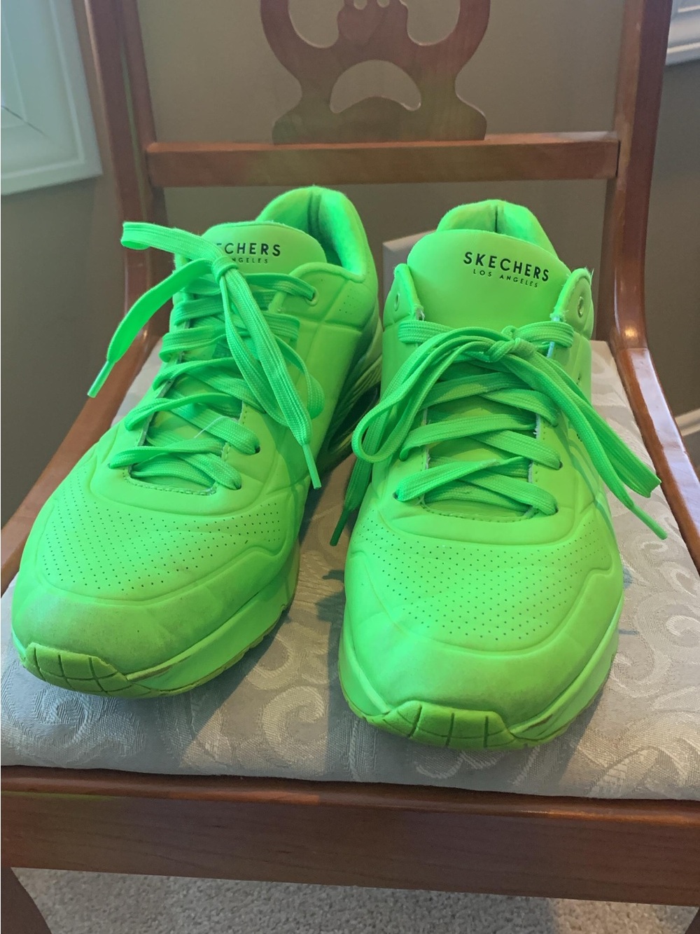 Skechers Kids Bright Neon Green Lace-Up Sneakers
